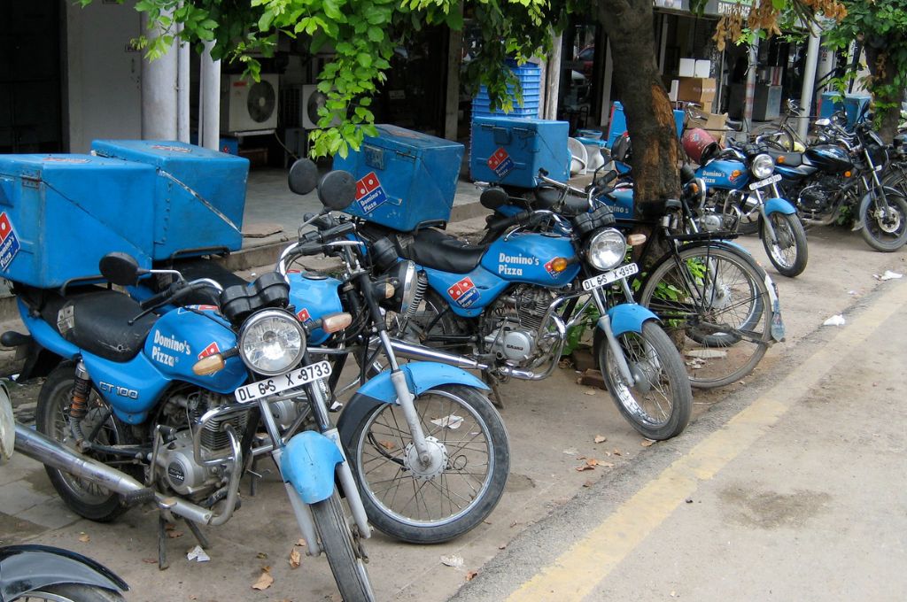 blue-delivery-bikes-parked